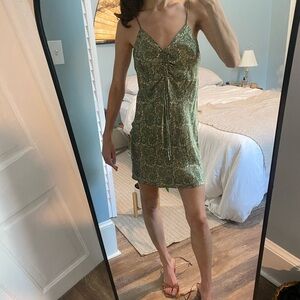 Silky patterned spaghetti strap dress from Zara